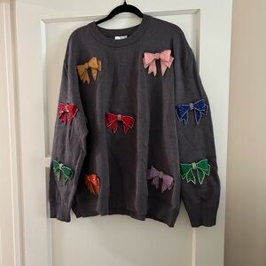 QUEEN OF SPARKLES Bow Sweater, XXL
